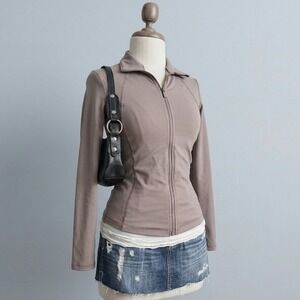 Full Zip Jacket Mauve Brown BBL Jacket xsmall Workout Active Sporty